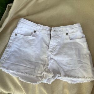 Boden white denim shorts